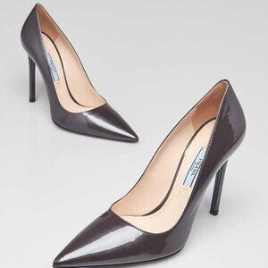 Prada Cafe Patent Leather Pointed Toe Pumps Size 5/35.5